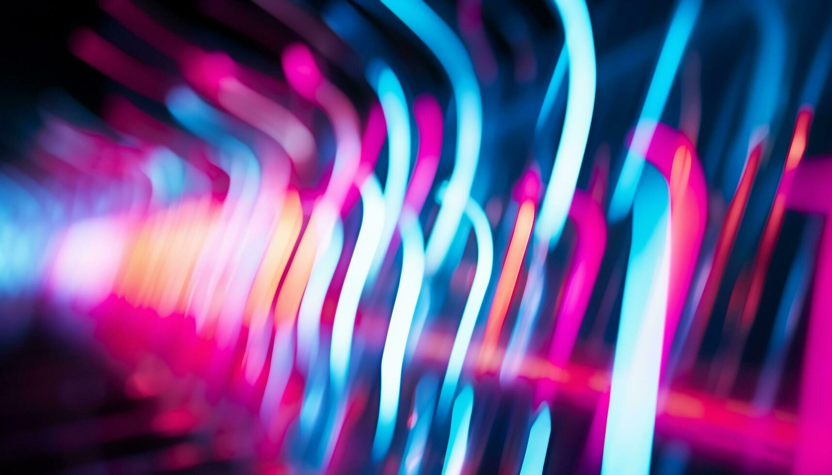 AI generated Glowing, defocused lights create a vibrant, futuristic backdrop generated by AI photo