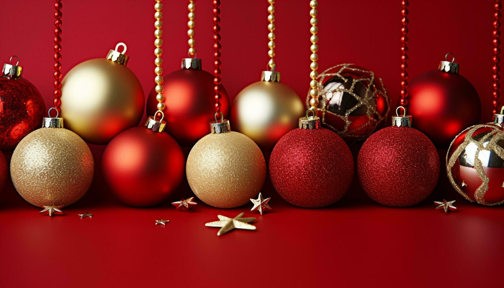 AI generated Shiny gold ornament brings joy to Christmas celebration generated by AI photo