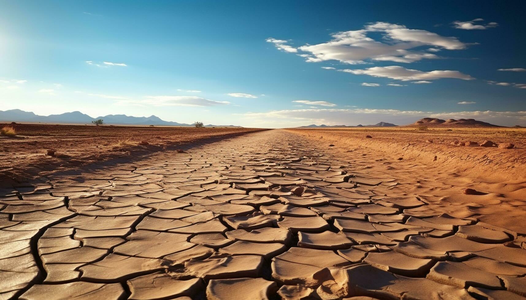 AI generated Arid climate, extreme terrain, dusty landscape, remote beauty generated by AI photo