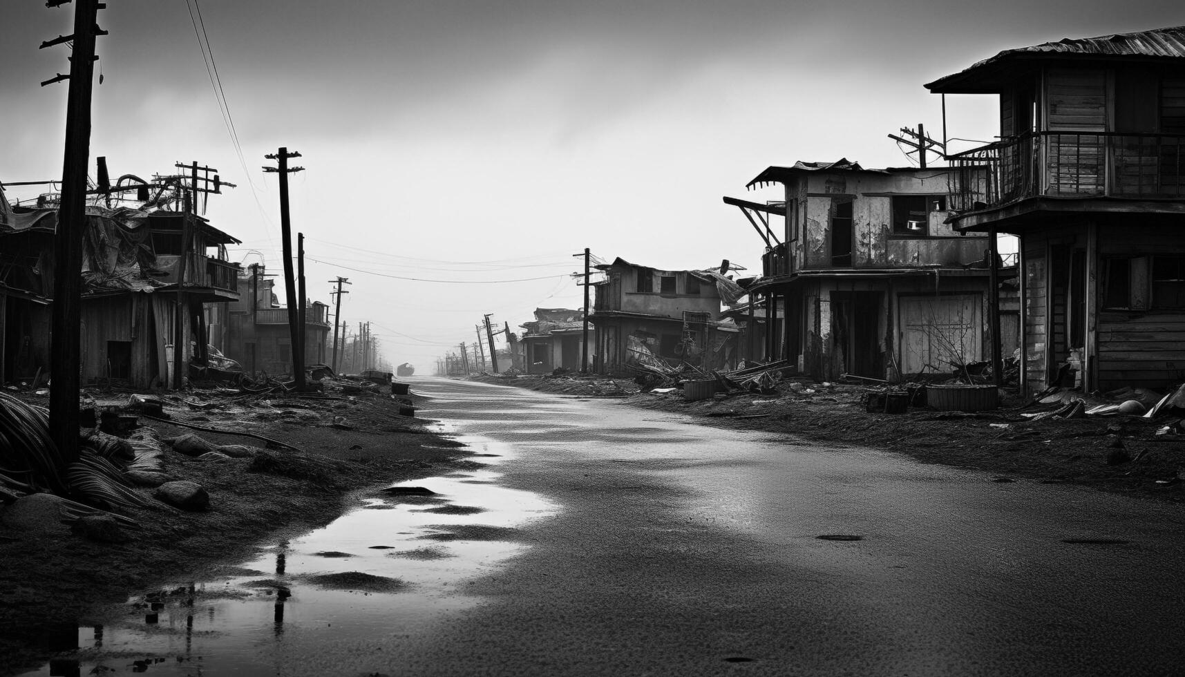 ai generado antiguo arruinado arquitectura refleja el pobreza de ciudad vida generado por ai foto