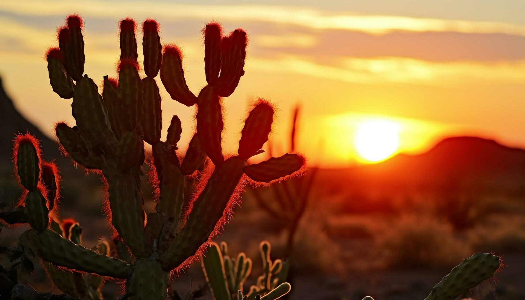 ai generado silueta de árbol en contra naranja cielo a oscuridad generado por ai foto