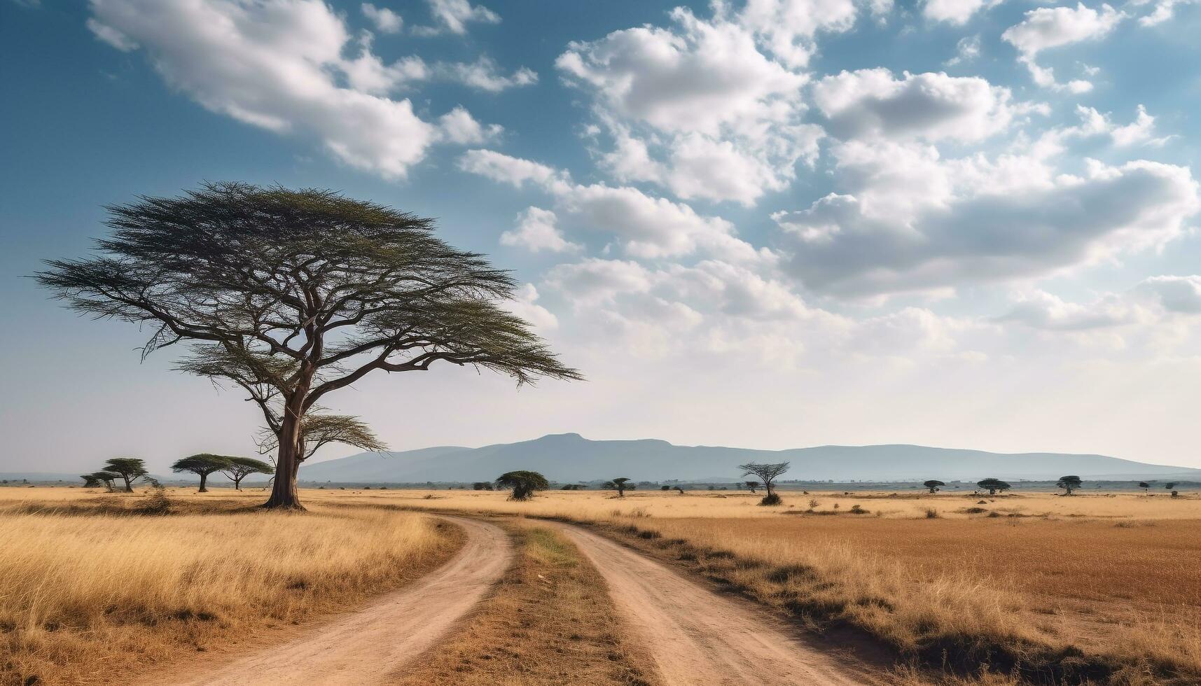 AI generated Safari adventure, Africa beauty in nature landscape generated by AI photo