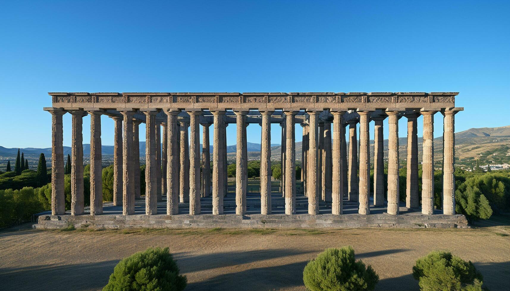 ai generado antiguo griego restos escaparate historia y arquitectónico belleza generado por ai foto