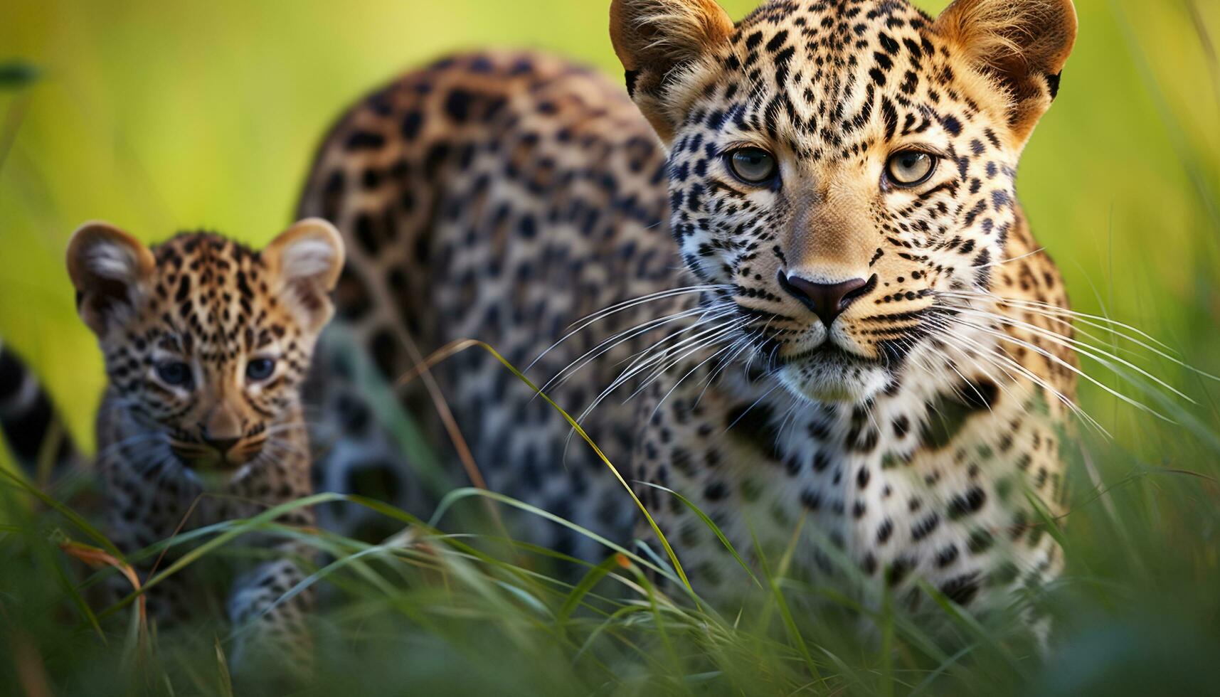 AI generated Majestic big cat walking in the African wilderness generated by AI photo