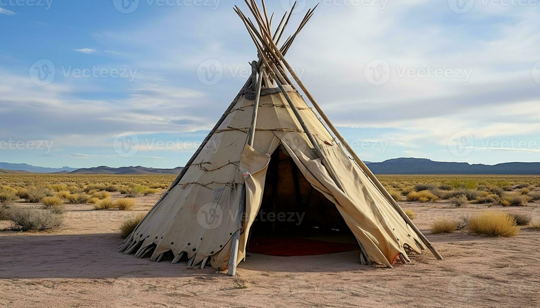 ai generado antiguo nativo americano cultura prospera en árido paisajes generado por ai foto