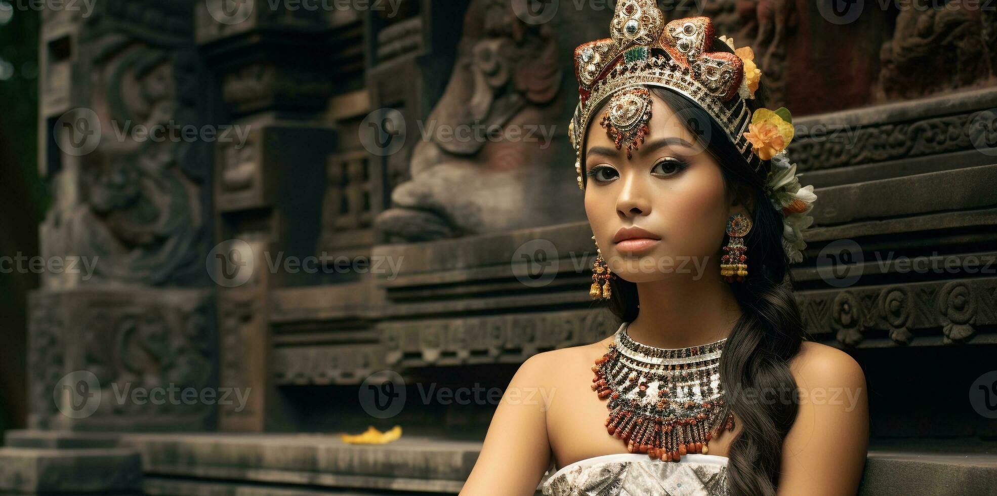 AI generated Beauty and spirituality in ancient Balinese culture generated by AI photo