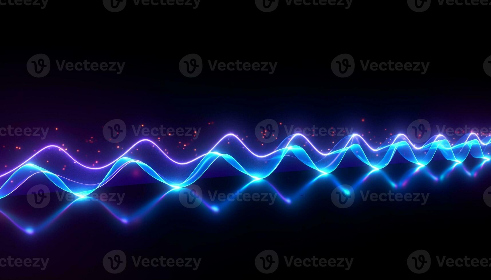AI generated Bright neon wave pattern flowing in a row generated by AI photo