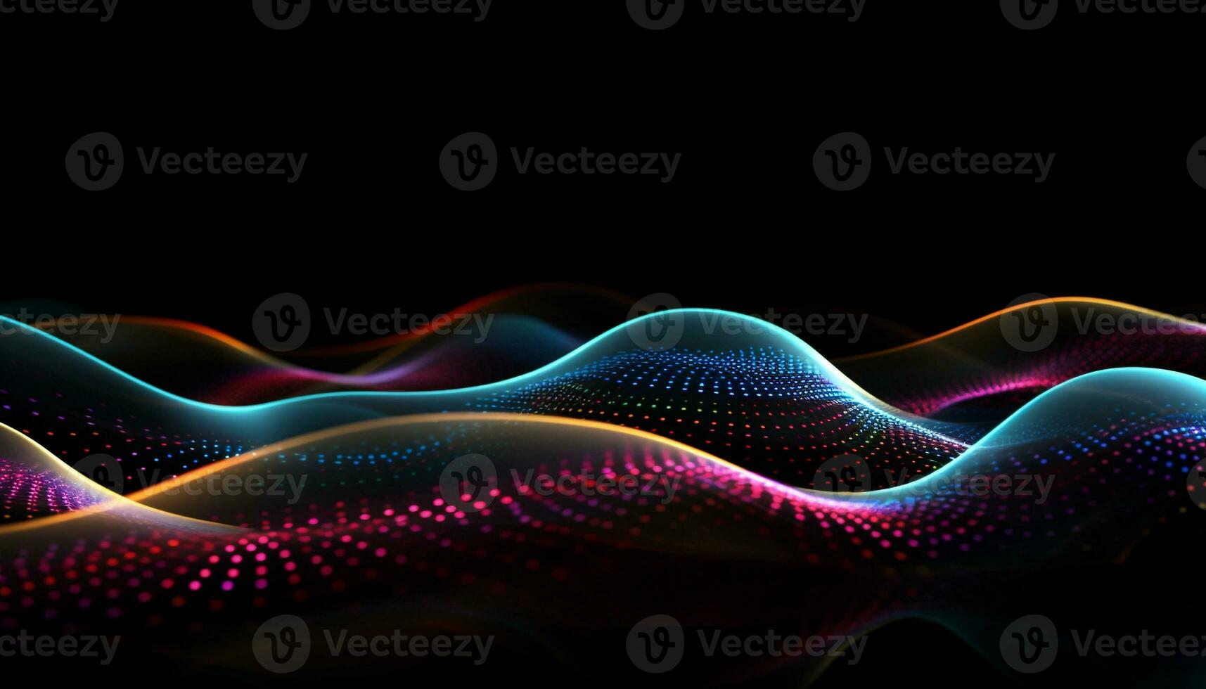 AI generated Abstract wave pattern in vibrant colors, glowing and flowing generated by AI photo
