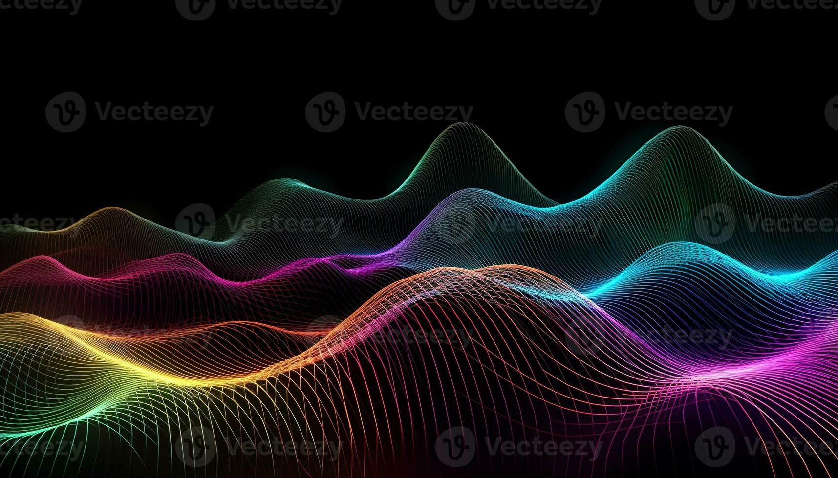 AI generated Abstract wave pattern in bright futuristic wallpaper design generated by AI photo