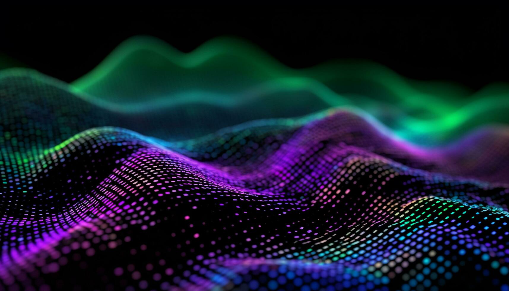 AI generated Glowing blue wave pattern in futuristic design generated by AI photo