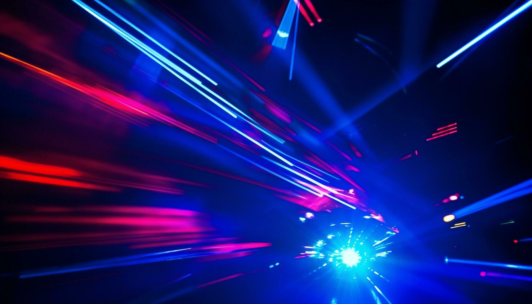 AI generated Glowing blue backdrop ignites vibrant nightclub performance generated by AI photo