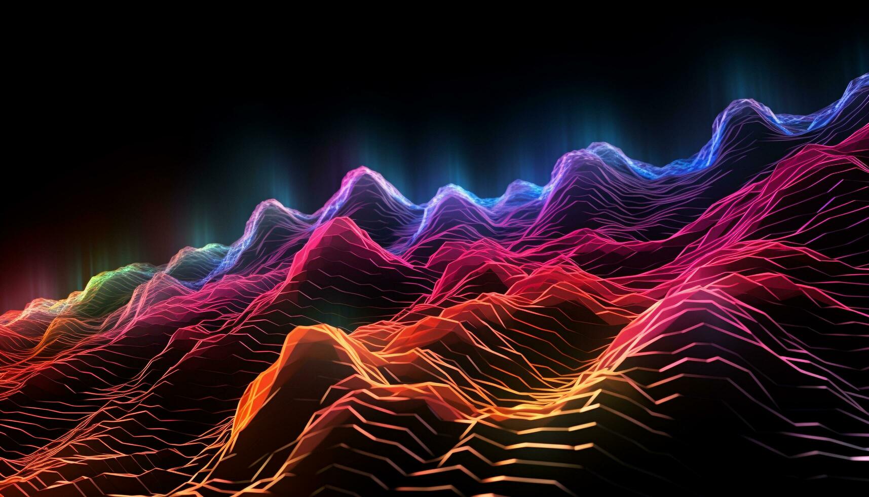 AI generated Futuristic wave pattern in digitally generated abstract image generated by AI photo