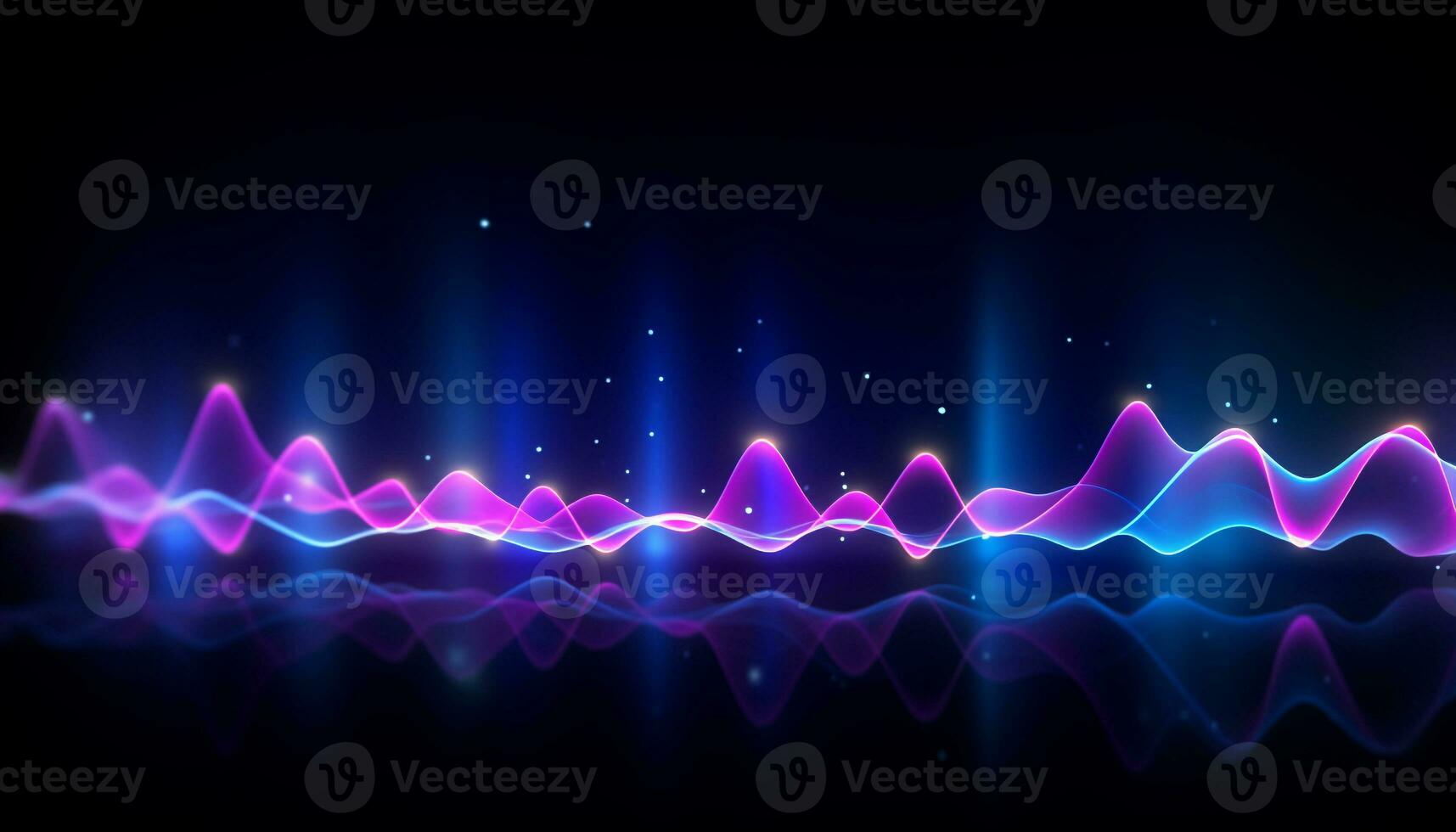 AI generated Glowing wave pattern on dark illuminated background generated by AI photo