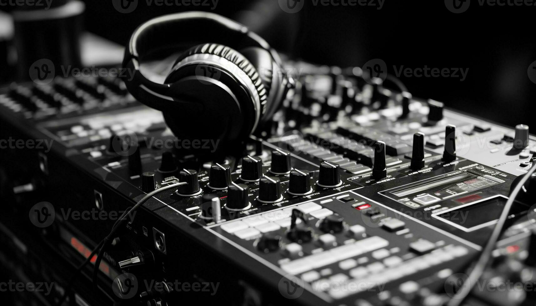 AI generated Mixing technology controls sound in the nightclub party generated by AI photo