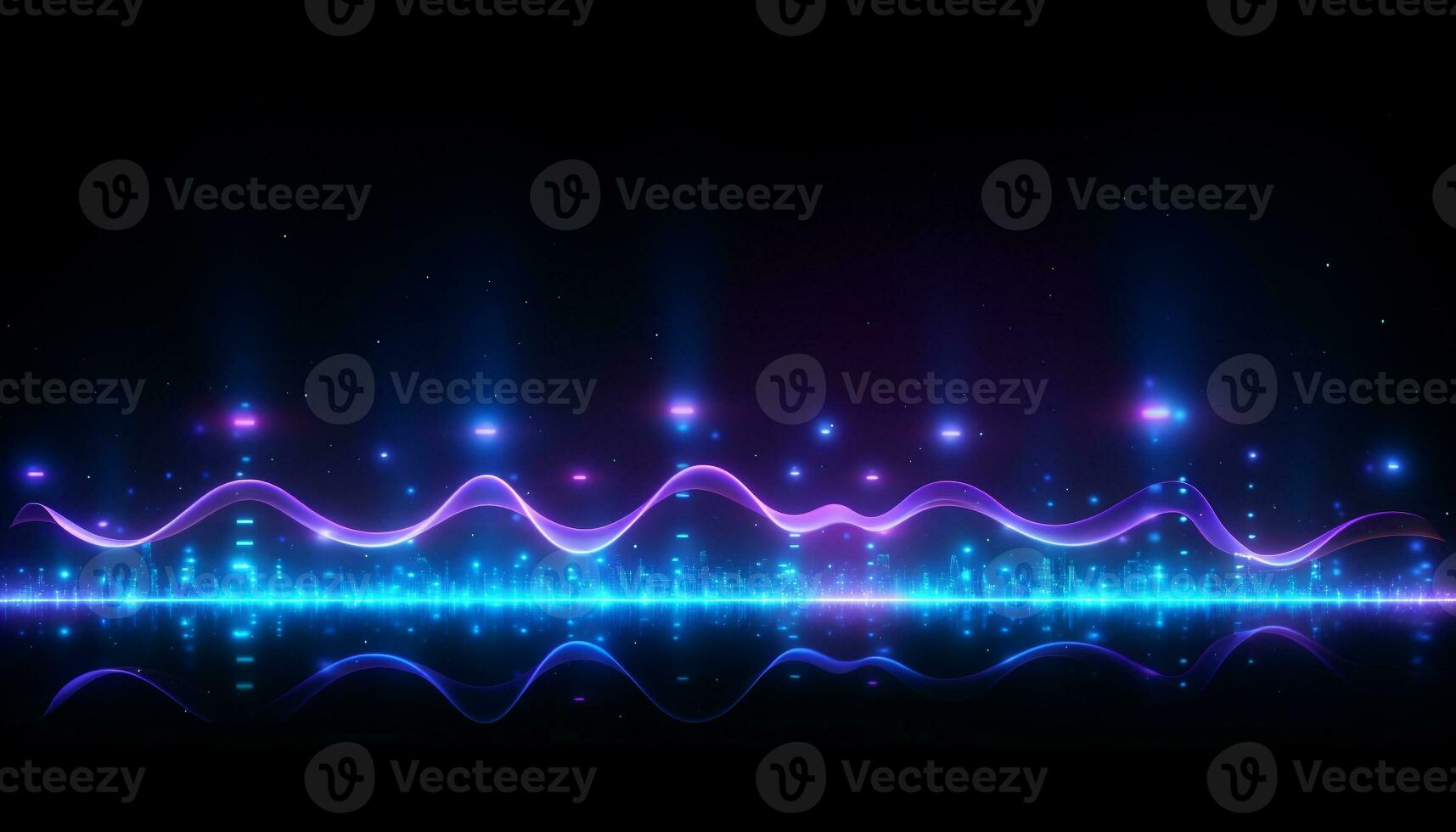 AI generated Glowing blue wave pattern pulsating in abstract design generated by AI photo