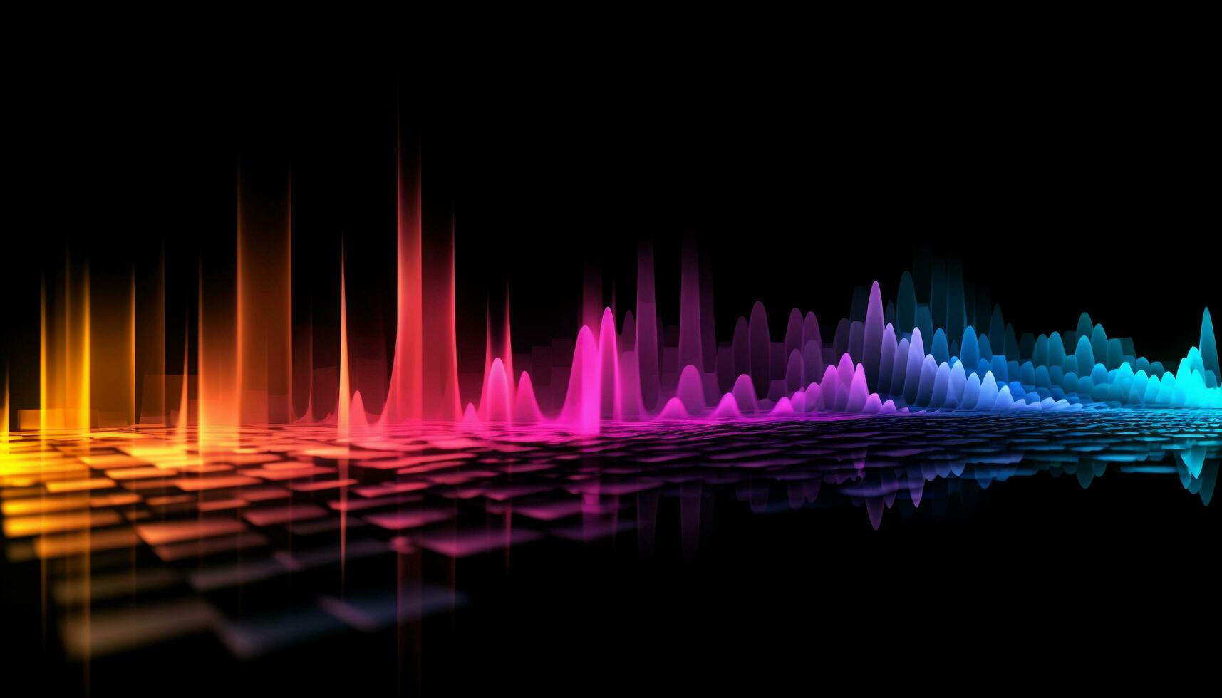 AI generated Abstract wave pattern in digitally generated blue background generated by AI photo