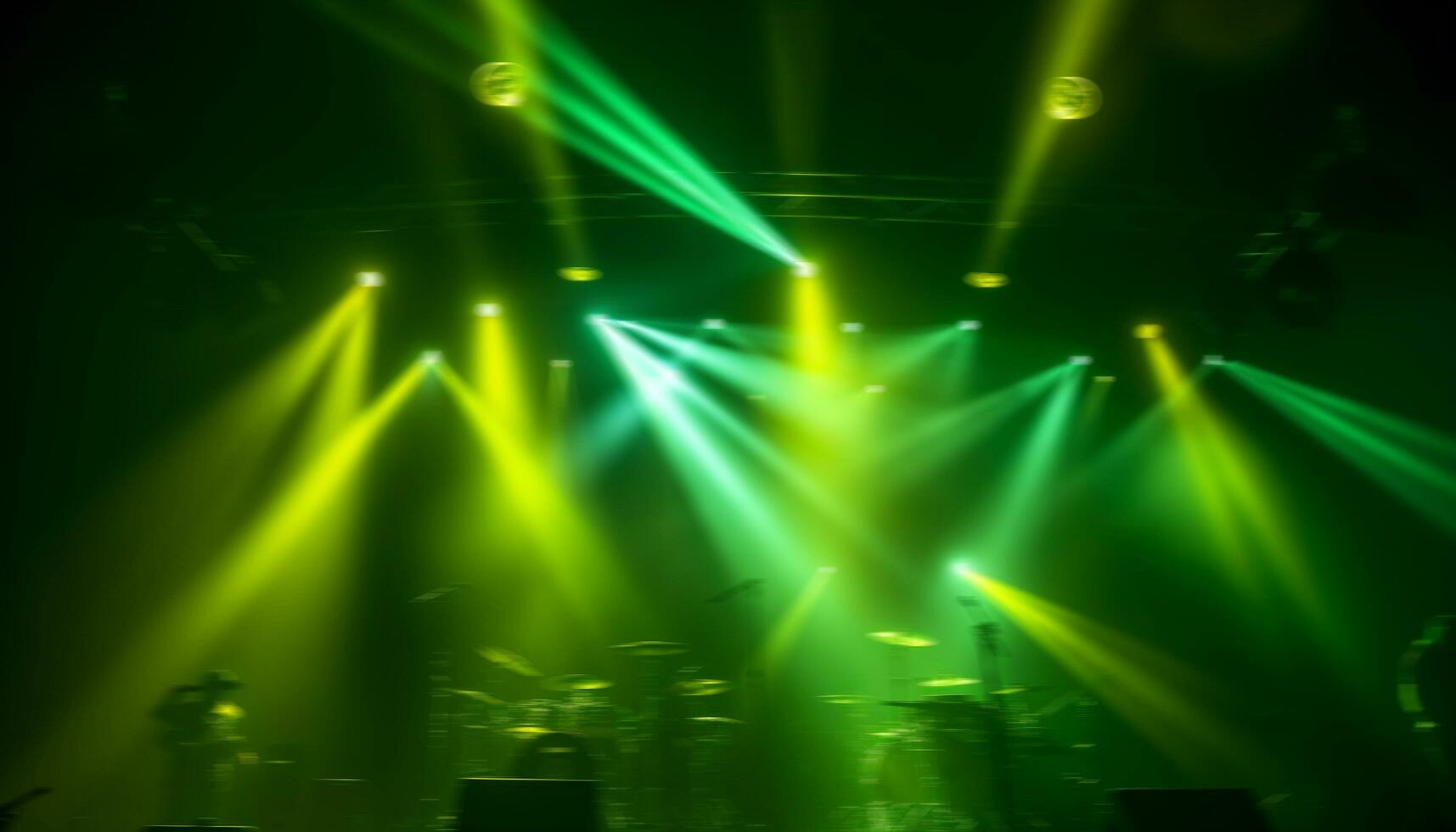 AI generated Glowing stage, nightclub spotlight igniting multi colored audience generated by AI photo