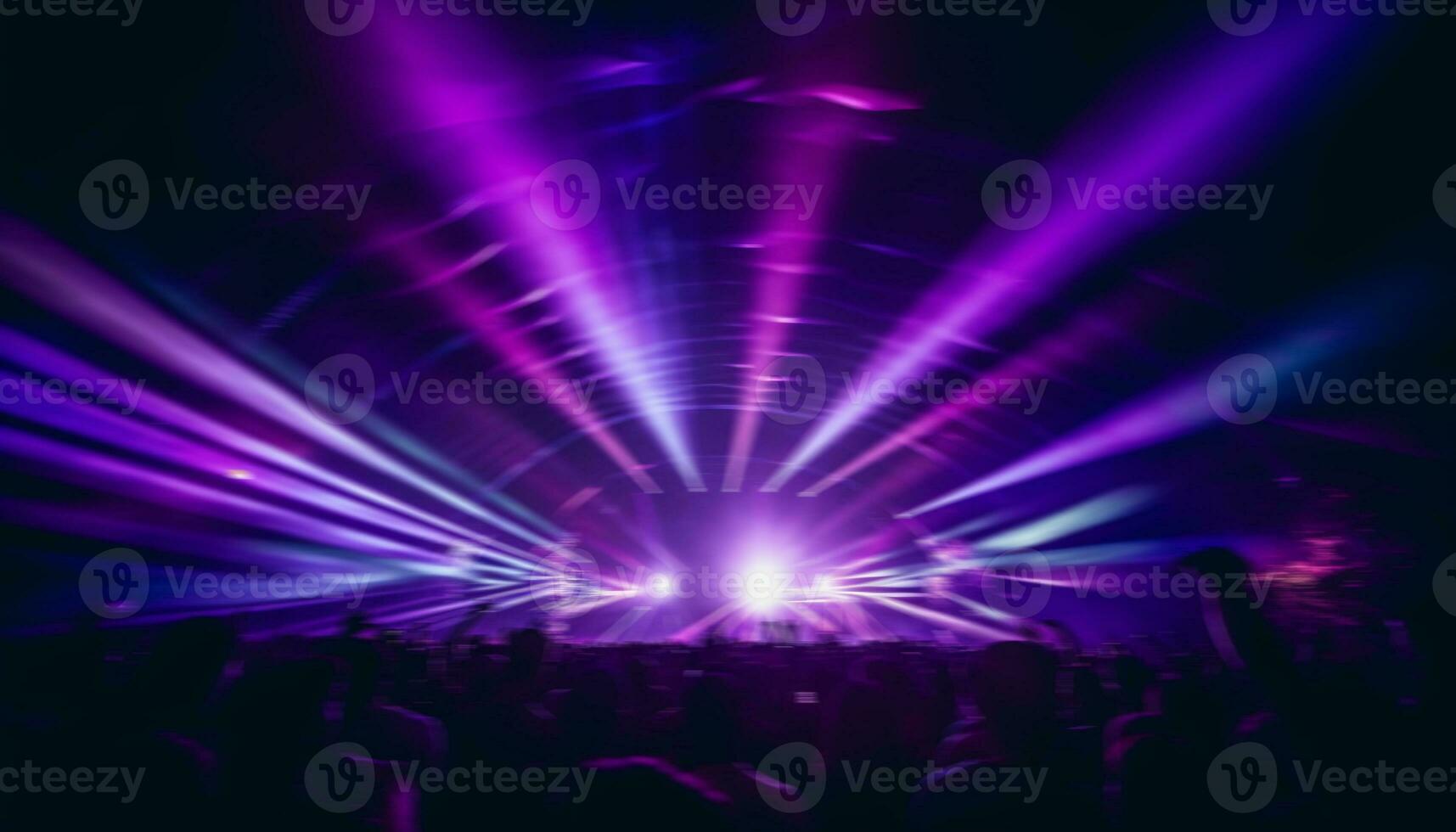 AI generated Nightclub stage illuminated with colorful disco lights generated by AI photo
