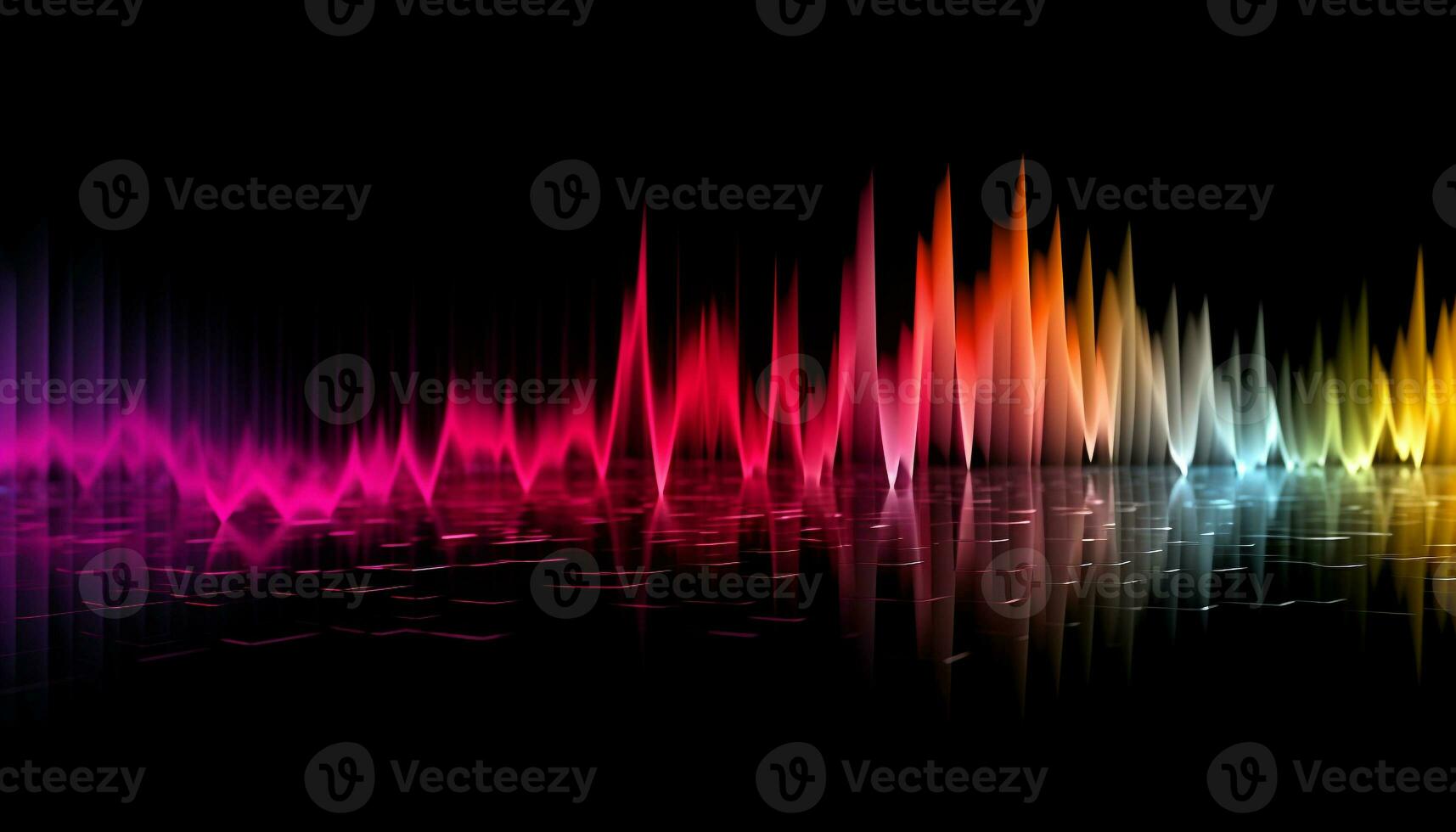 AI generated Abstract wave pattern in multi colored digitally generated image generated by AI photo