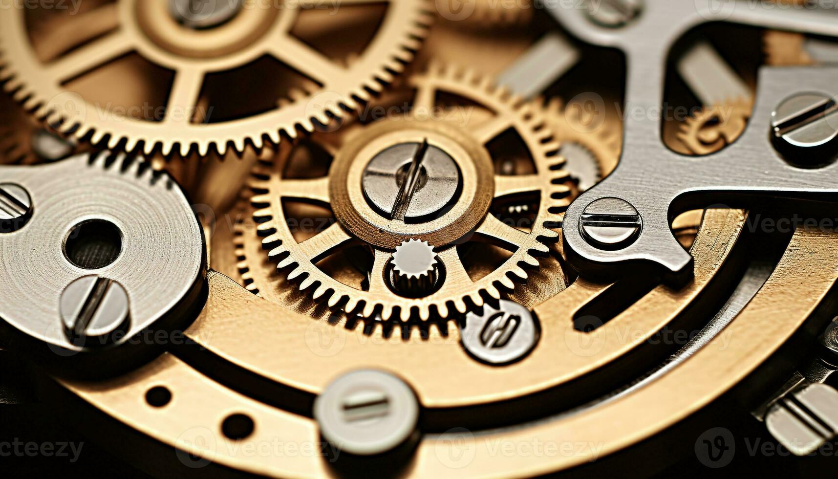 AI generated Mechanic teamwork disassembling antique clockworks for repairing generated by AI photo