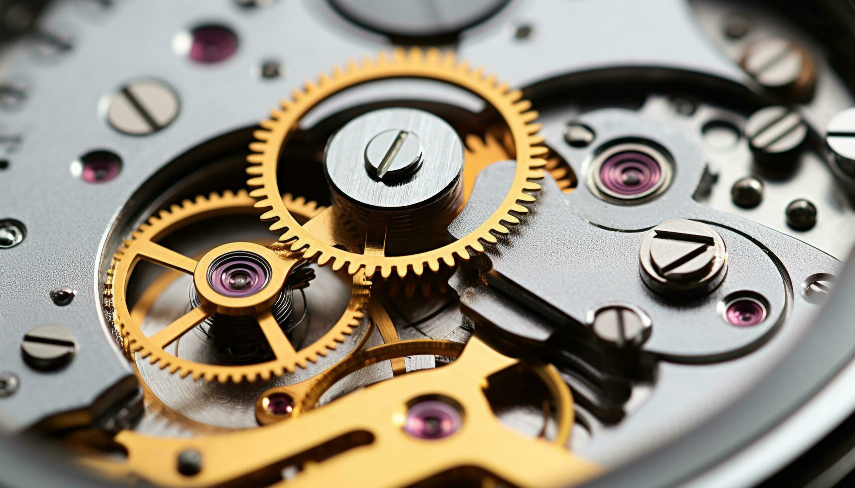 AI generated Clockworks disassembling, mechanic restoring accuracy inside antique wristwatch generated by AI photo
