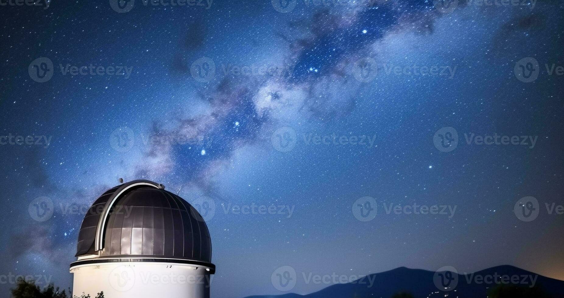 AI generated Exploring the night sky, astronomers discover Milky Way generated by AI photo