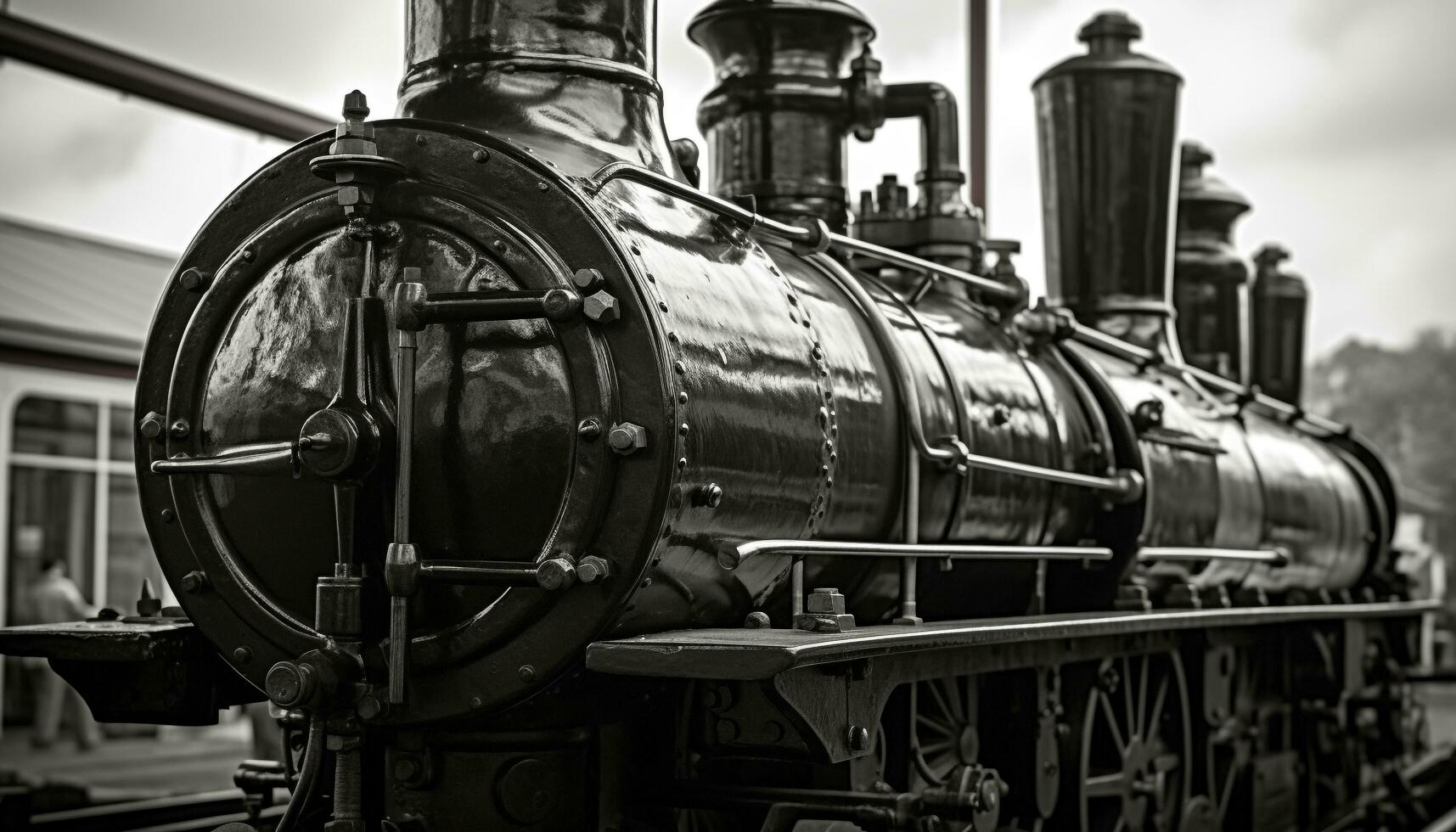 AI generated Old fashioned steam train transports liquid fuel outdoors generated by AI photo