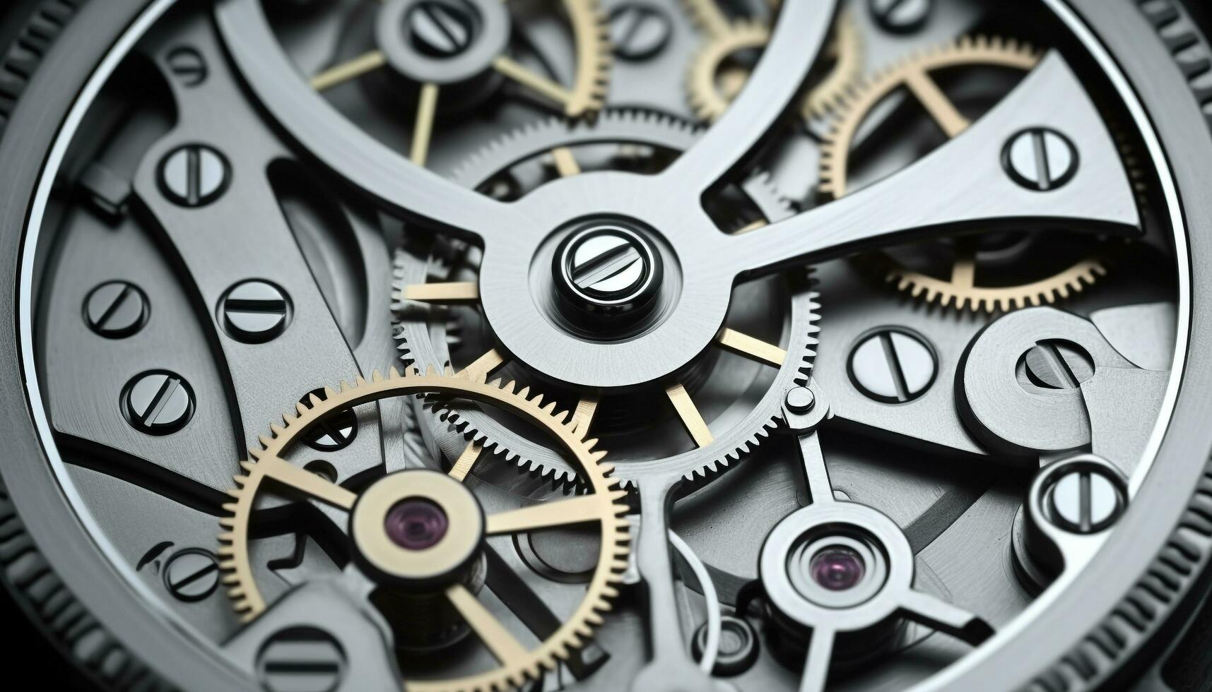 AI generated Clockworks turning, precision mechanics in perfect harmony generated by AI photo