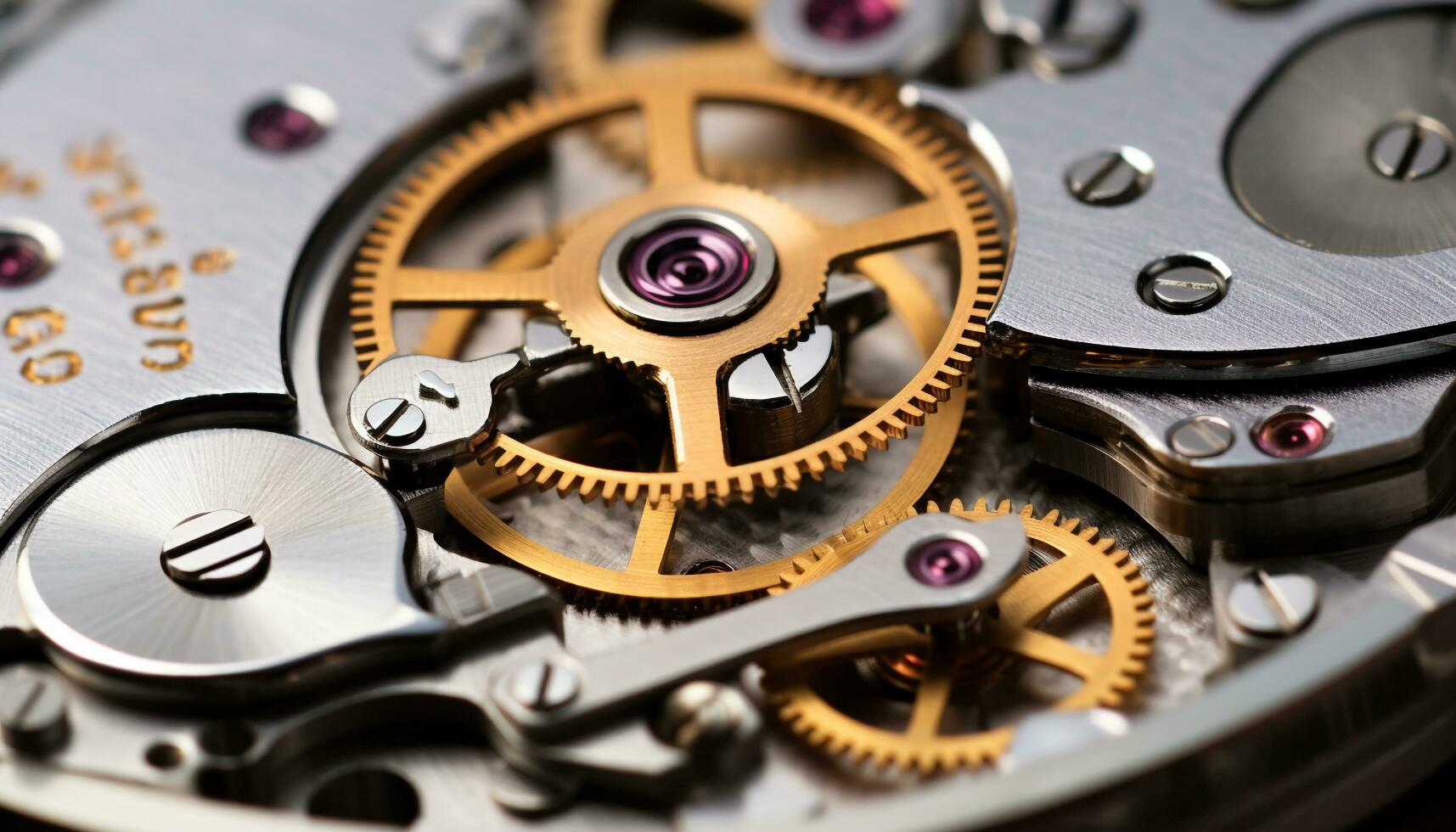 AI generated Clockworks disassembling, mechanic repairing, teamwork restoring pocket watch generated by AI photo