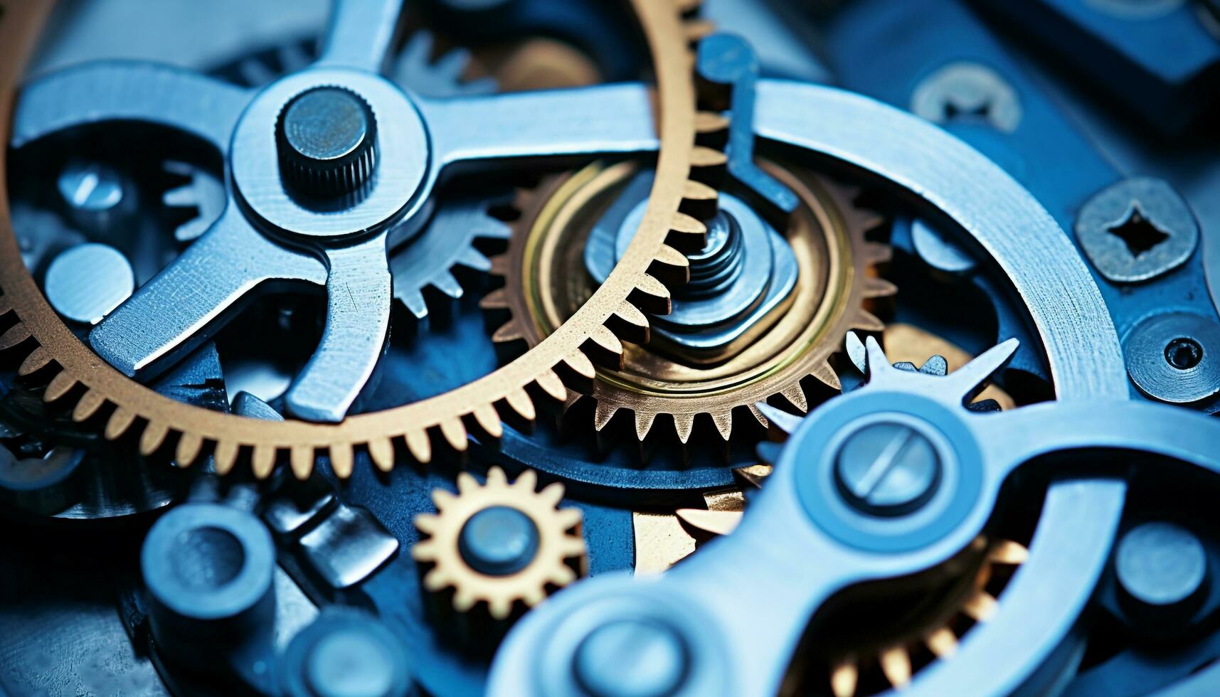 AI generated Metallic machinery turning in close up, symbolizing progress generated by AI photo