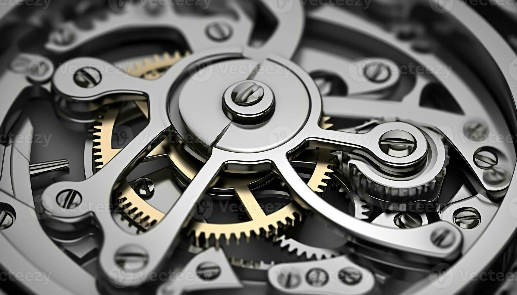 AI generated Metallic wheel turning, precision in motion, teamwork inside machinery generated by AI photo