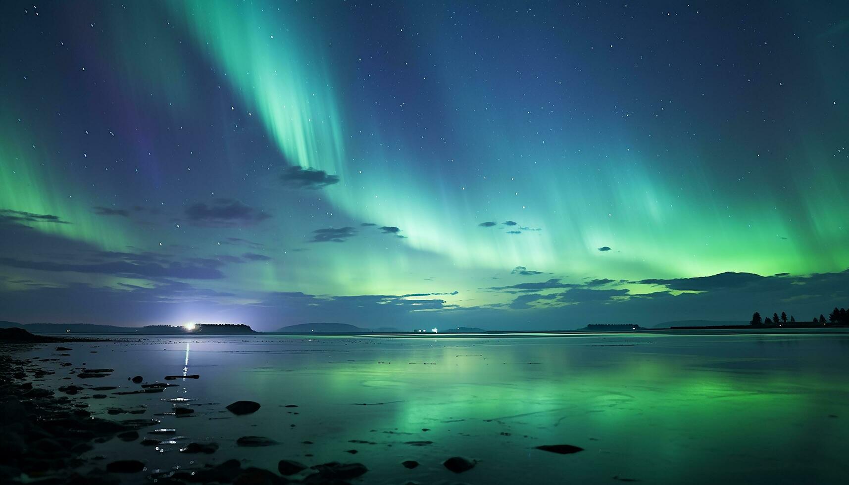 AI generated Night sky illuminated by vibrant stars and moonlight generated by AI photo