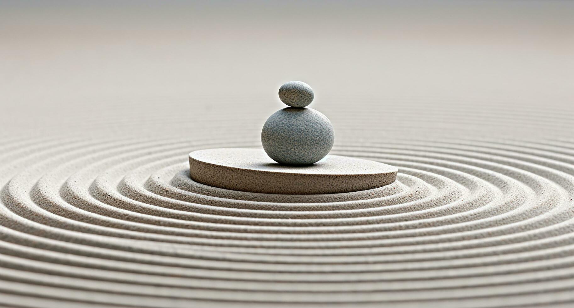 AI generated Balance stone stack, nature tranquil harmony generated by AI photo