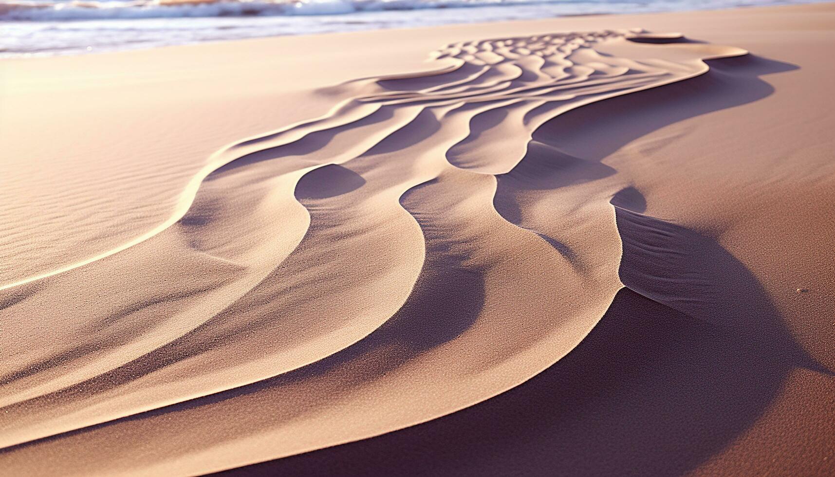 ai generado ondulado arena dunas crear un tranquilo Desierto escena generado por ai foto