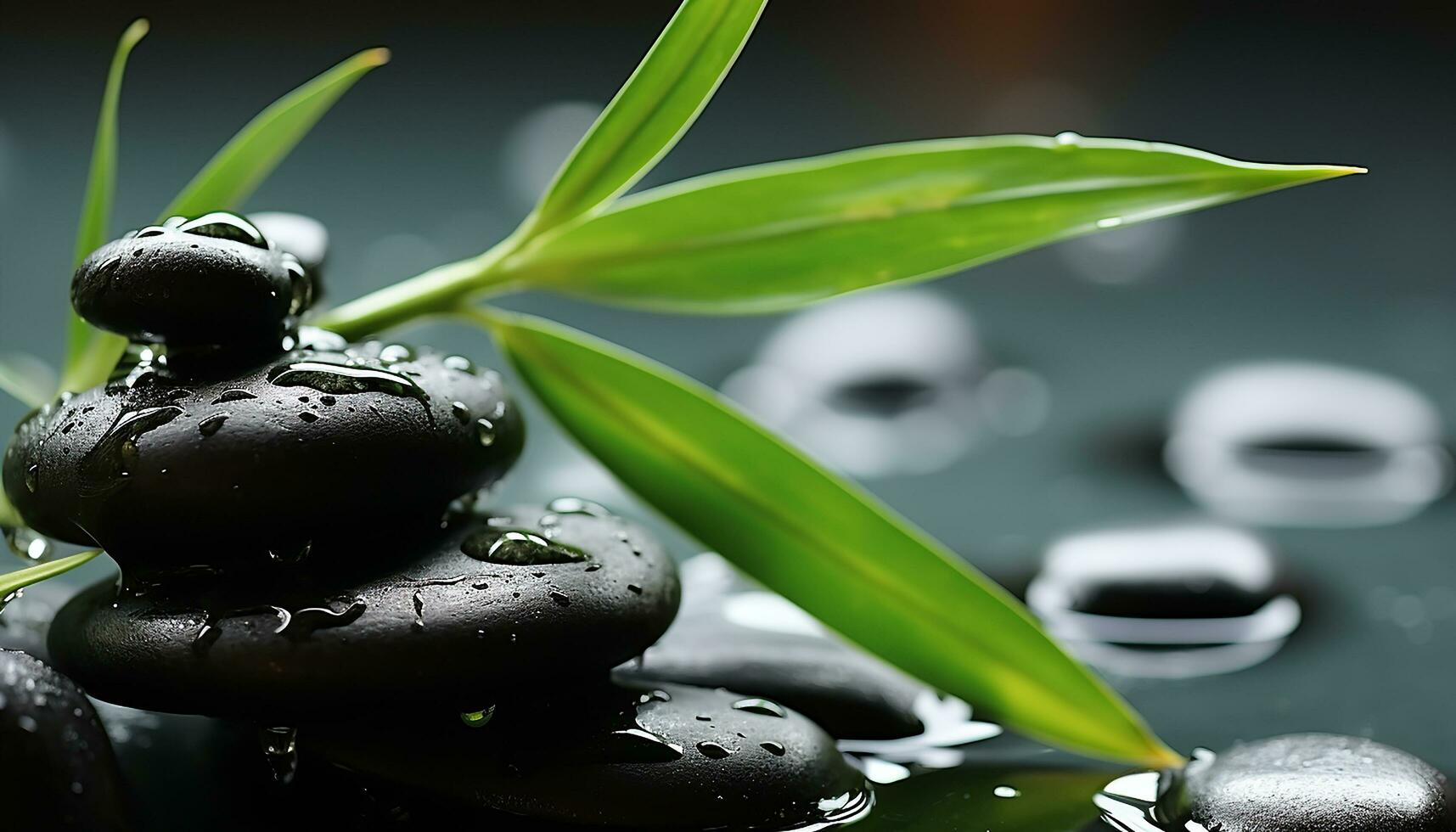 AI generated Freshness and balance in nature beauty and wellbeing generated by AI photo