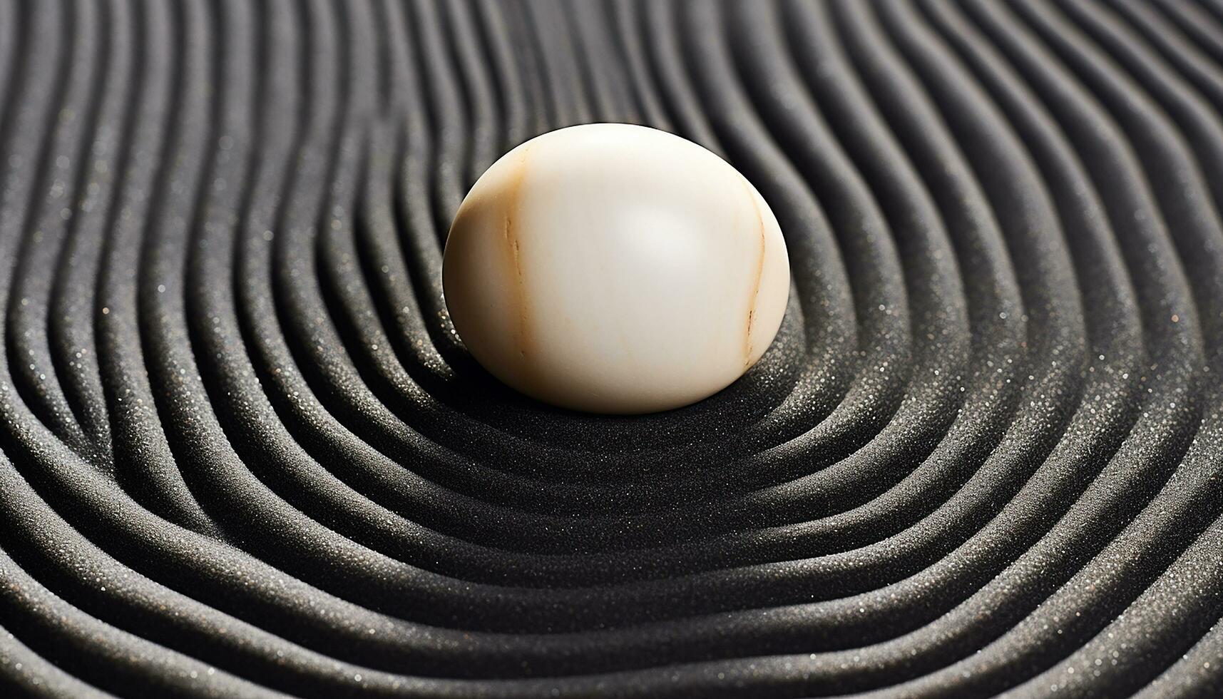 AI generated Abstract spiral shape in wet sand, shiny seashell generated by AI photo
