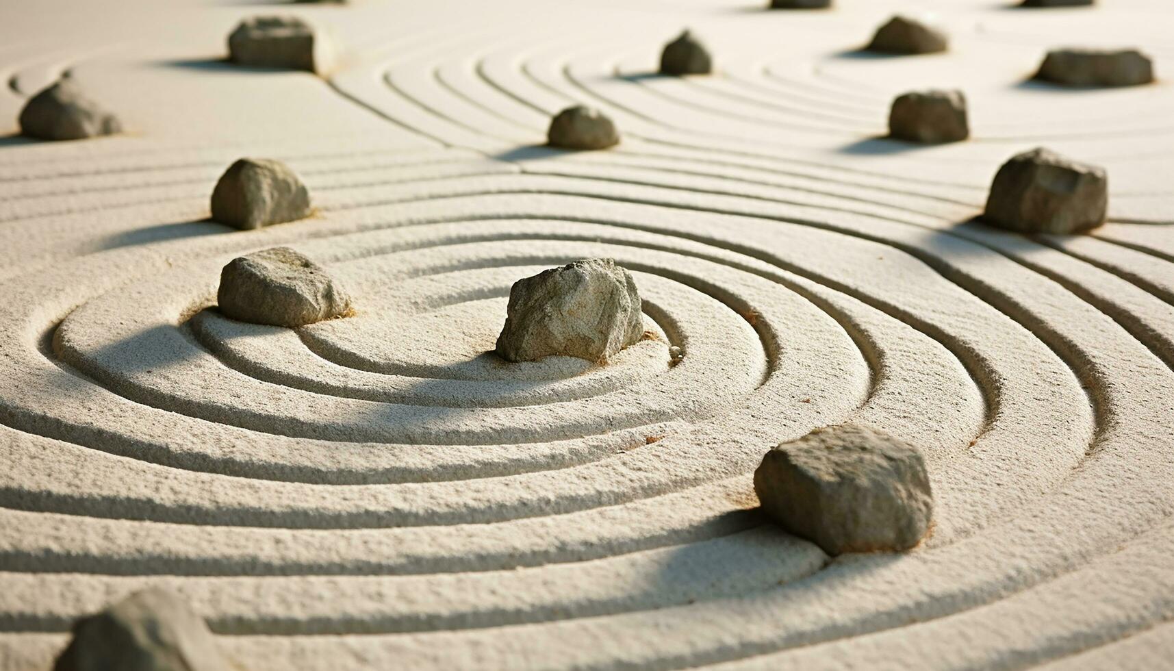 AI generated Stone pebbles stack in a spiral pattern outdoors generated by AI photo