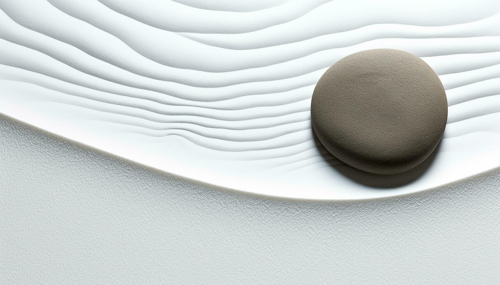 AI generated Smooth pebble balances on water, symbolizing harmony generated by AI photo