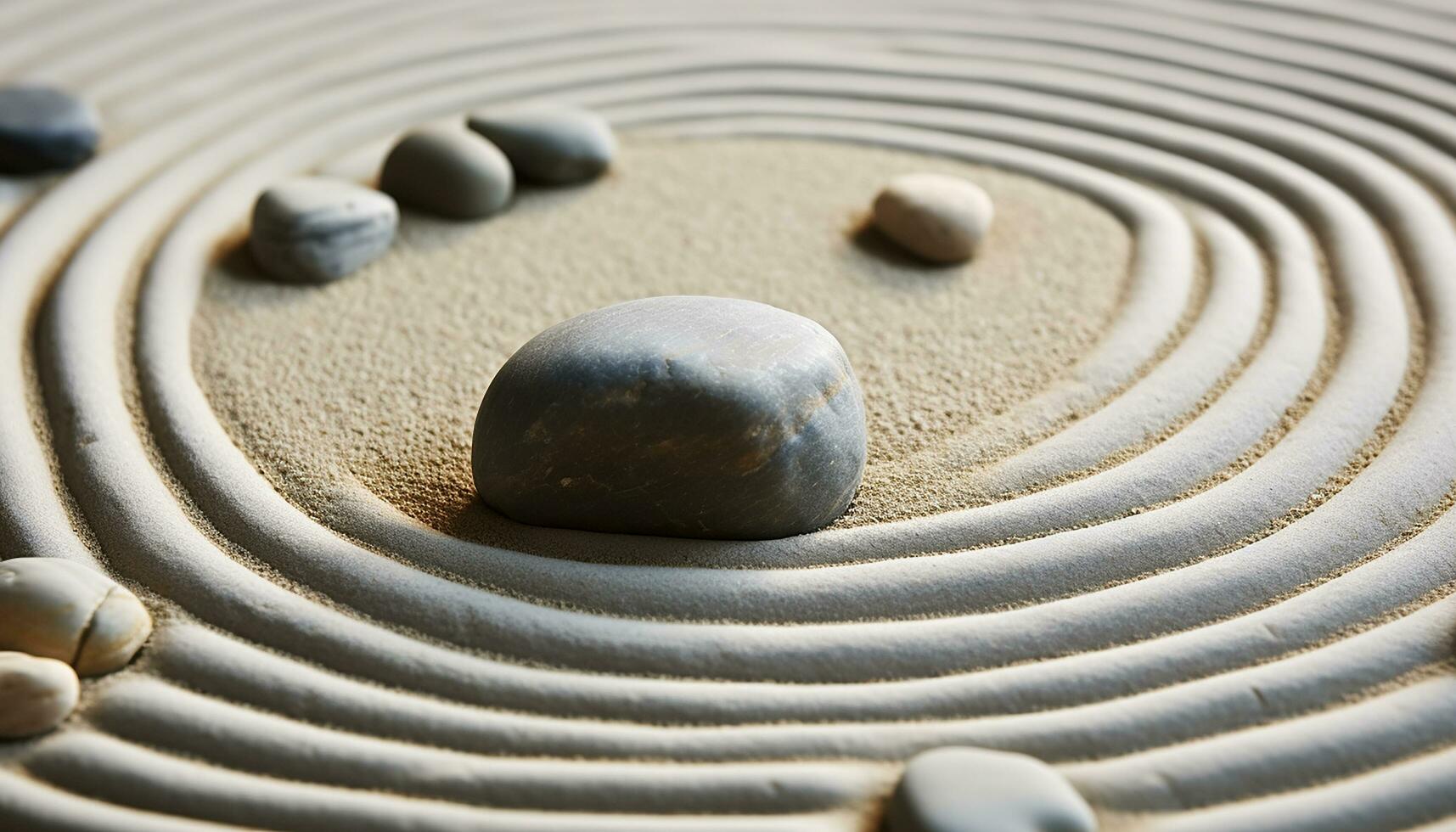 AI generated Stack of pebbles creates harmony and tranquility generated by AI photo