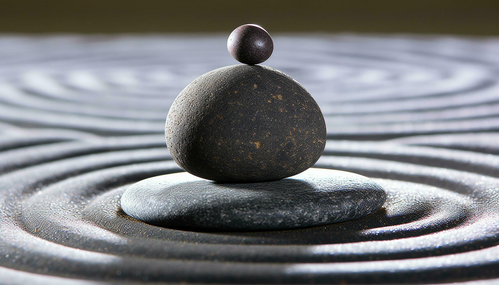 AI generated Stacked pebbles create harmony in nature tranquil scene generated by AI photo