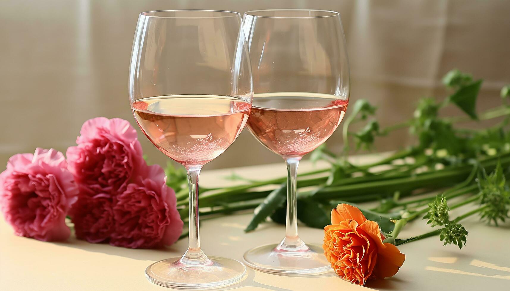 ai generado romance flores con vino, flores, y elegancia, generado por ai foto