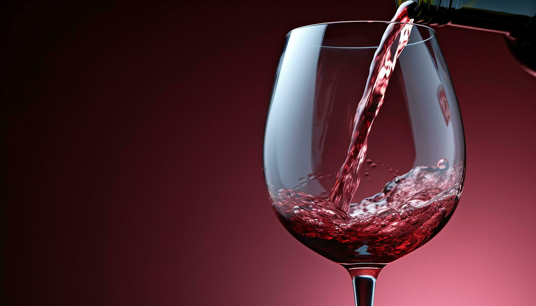 AI generated Pouring red wine into a wineglass, celebration splashing generated by AI photo