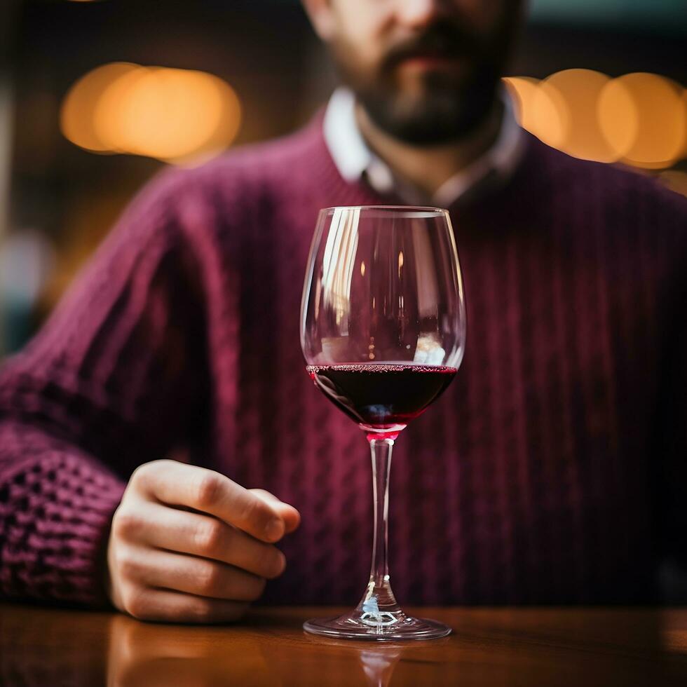 AI generated Adults enjoying wine at a cozy indoor table generated by AI photo