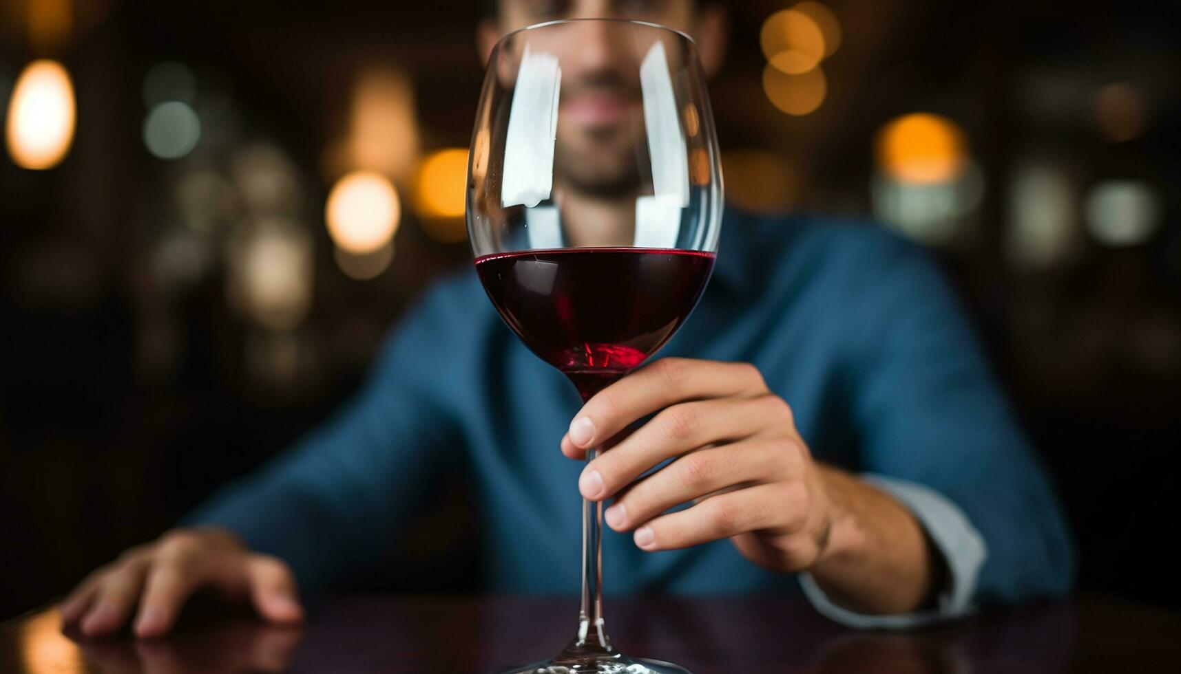 AI generated Men holding wine glasses at a bar generated by AI photo