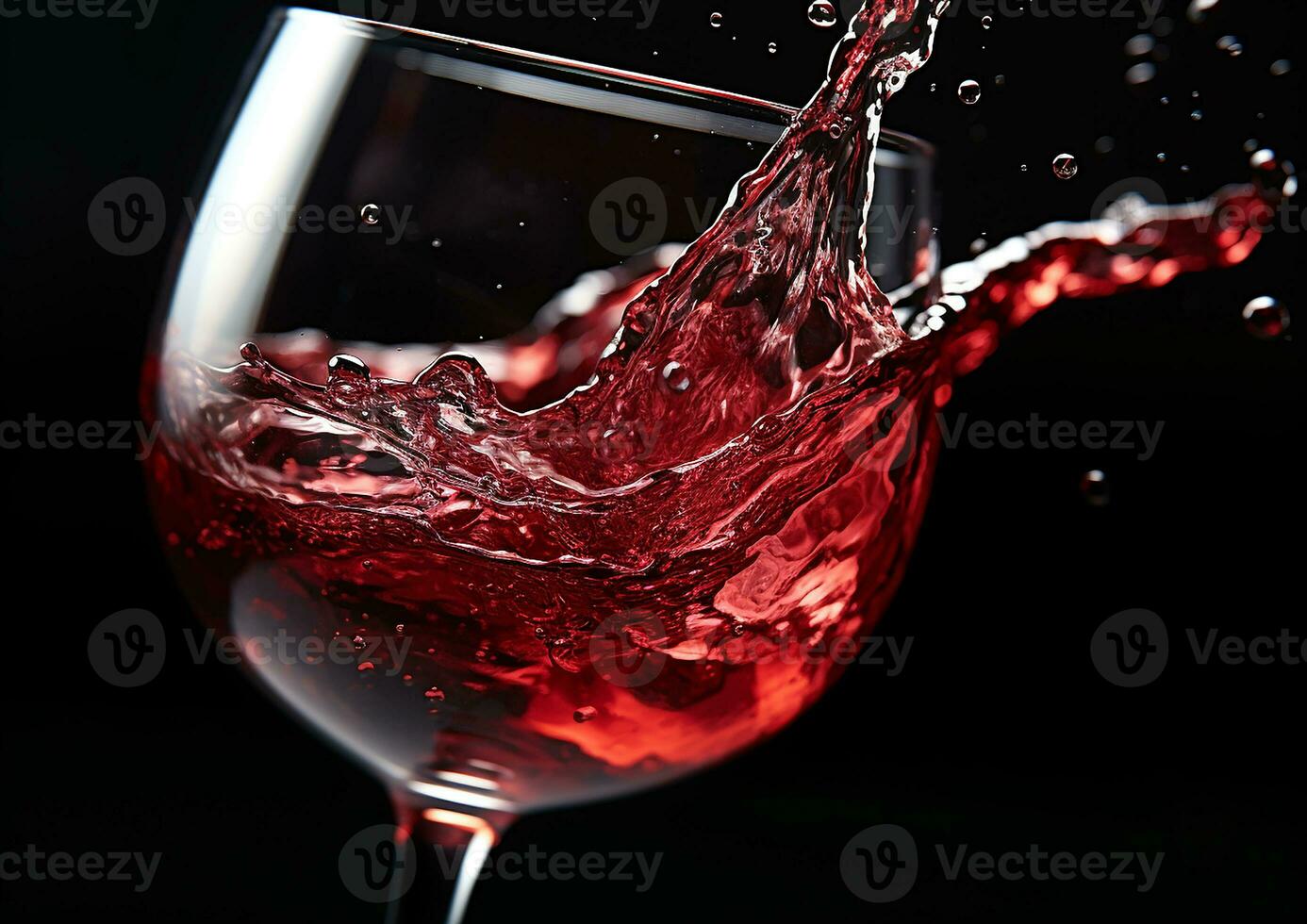 AI generated Splashing wine fills glass, creating a celebration generated by AI photo