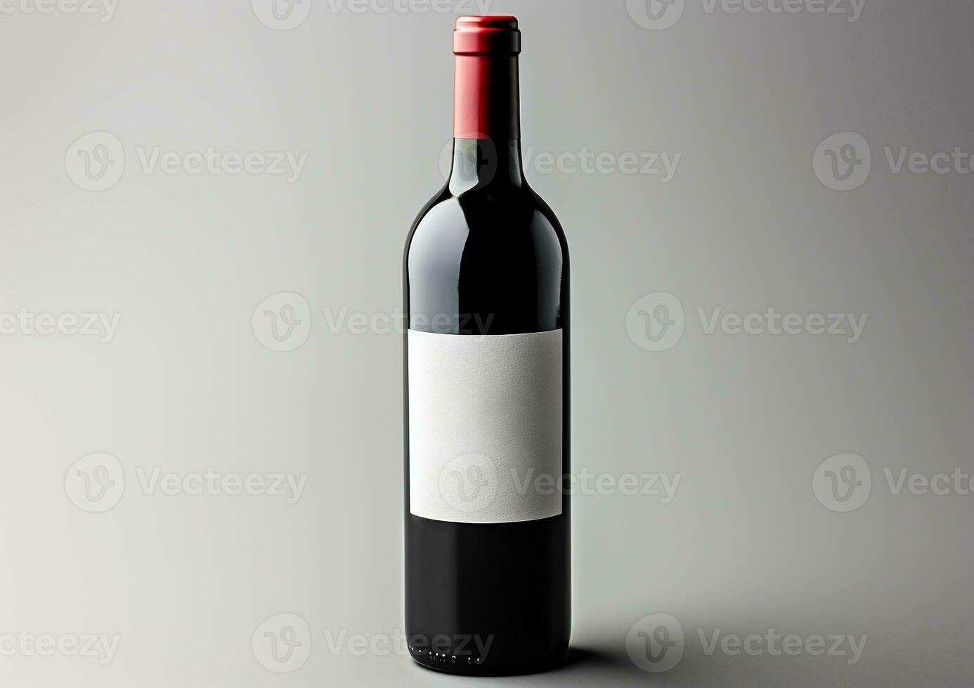 AI generated Red wine bottle with elegant label and glass generated by AI photo