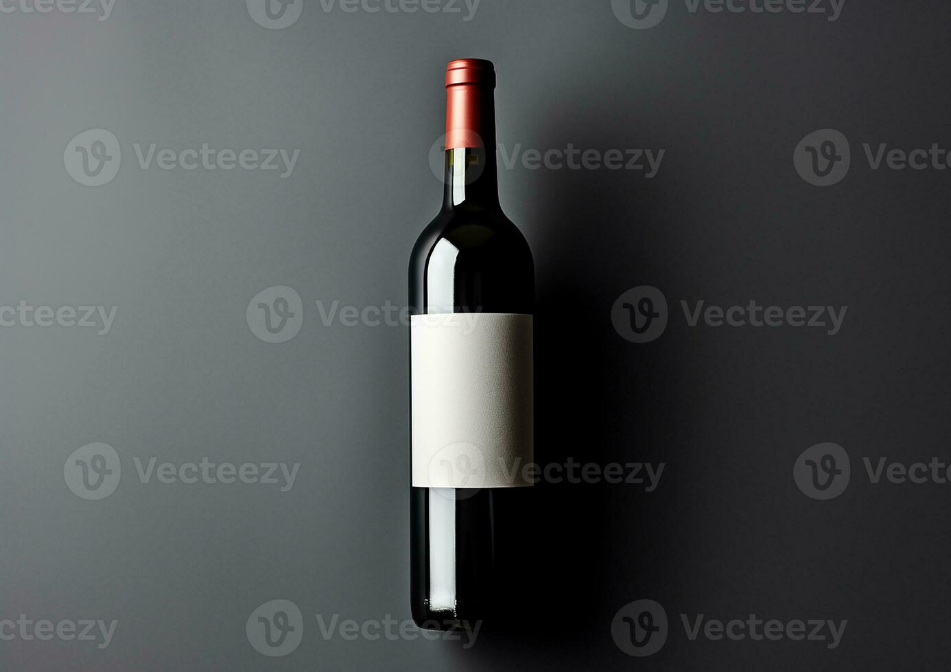 AI generated Red wine bottle with elegant label and reflection generated by AI photo