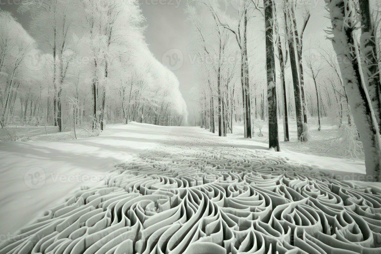 AI generated Ski Trail Patterns - Generative AI photo