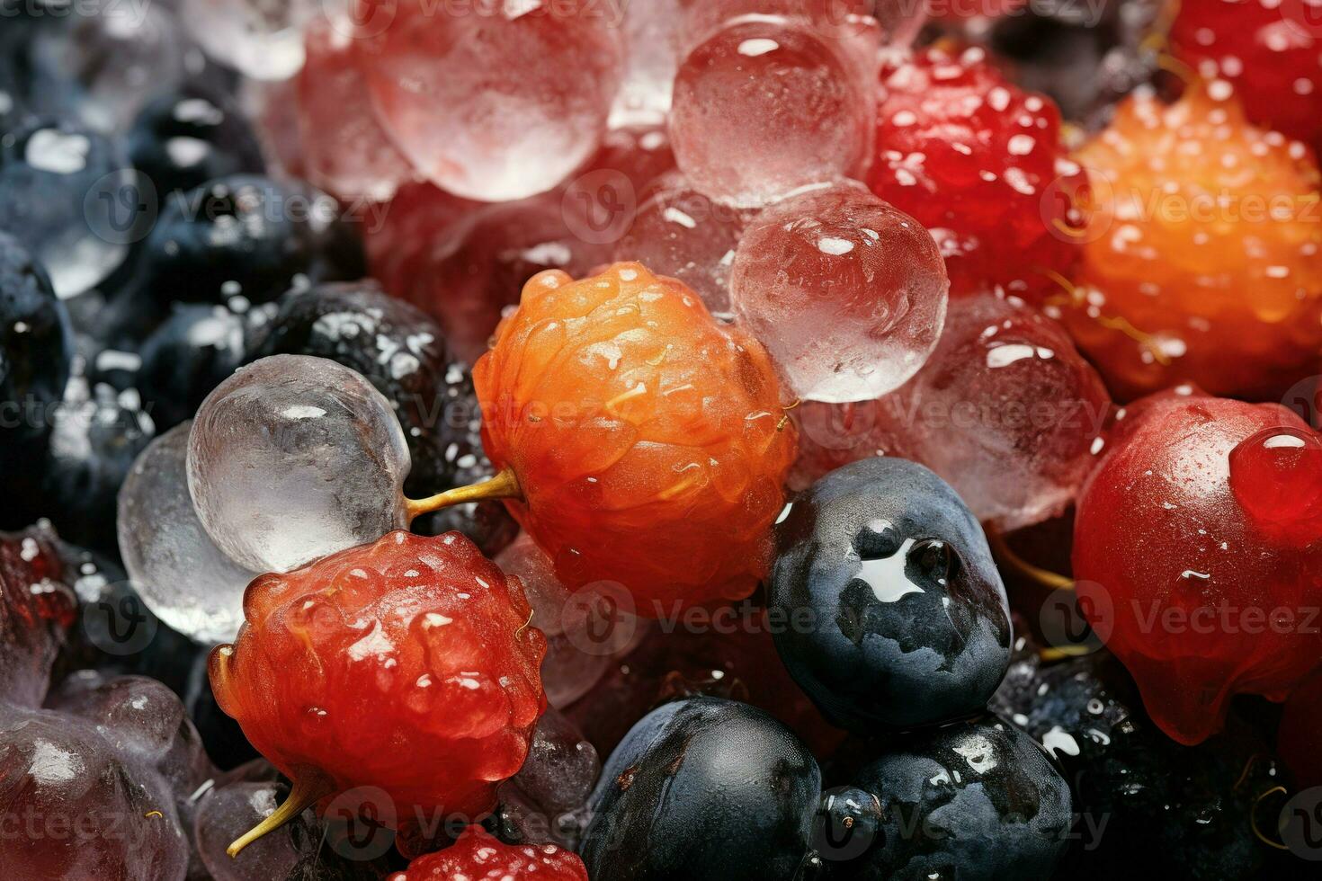 AI generated Frozen Berries and Fruits - Generative AI photo