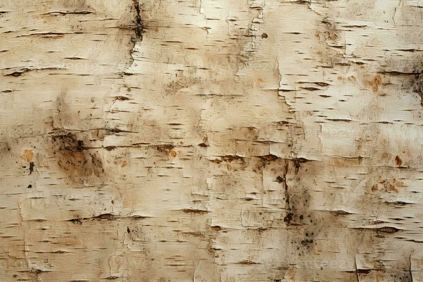 AI generated closeup natural background texture of birch bark with stripes photo